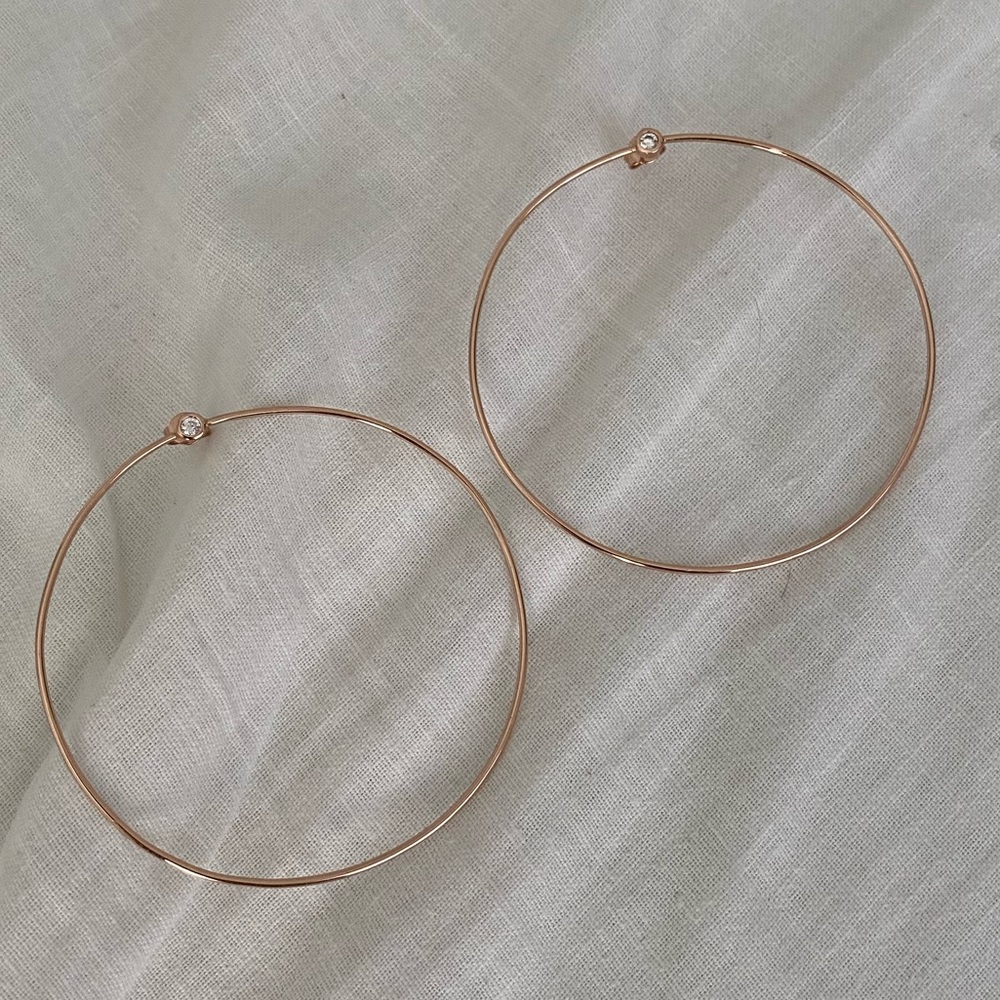 Melanie Auld large hoop earrings in Rose gold
